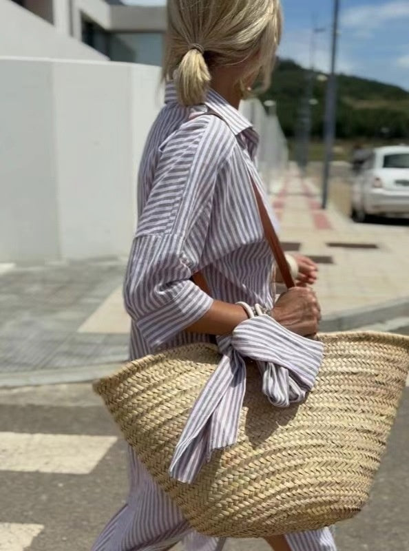 Veronica Stripe: Chic Shirtdress