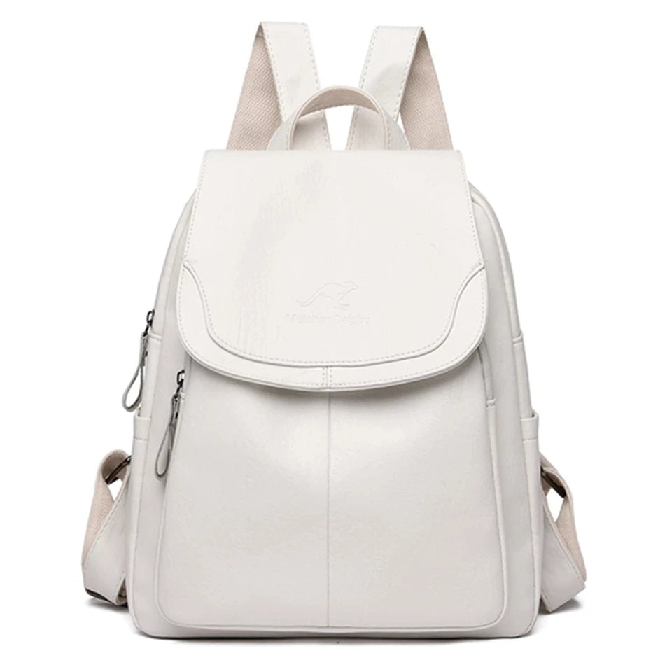 LEDA | LEATHER ANTI-THEFT RUCKSACK