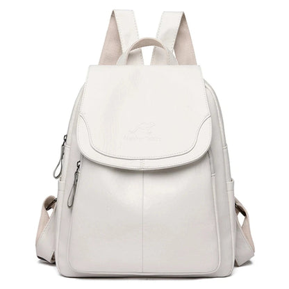 LEDA | LEATHER ANTI-THEFT RUCKSACK