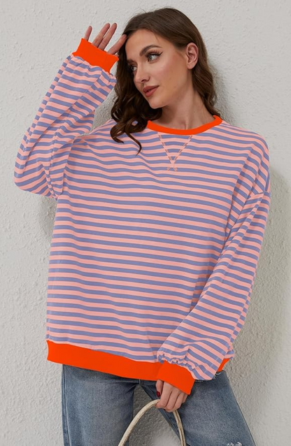 Alia Striped Oversized Jumper