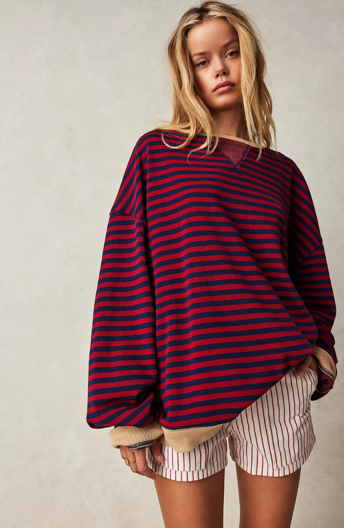 Alia Striped Oversized Jumper