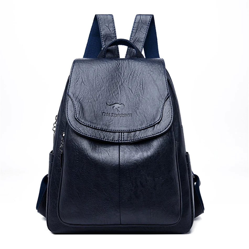 LEDA | LEATHER ANTI-THEFT RUCKSACK