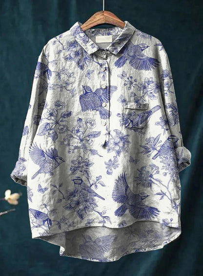 Luxe Floral Cotton Blouse