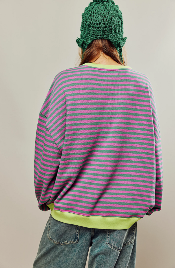 Alia Striped Oversized Jumper