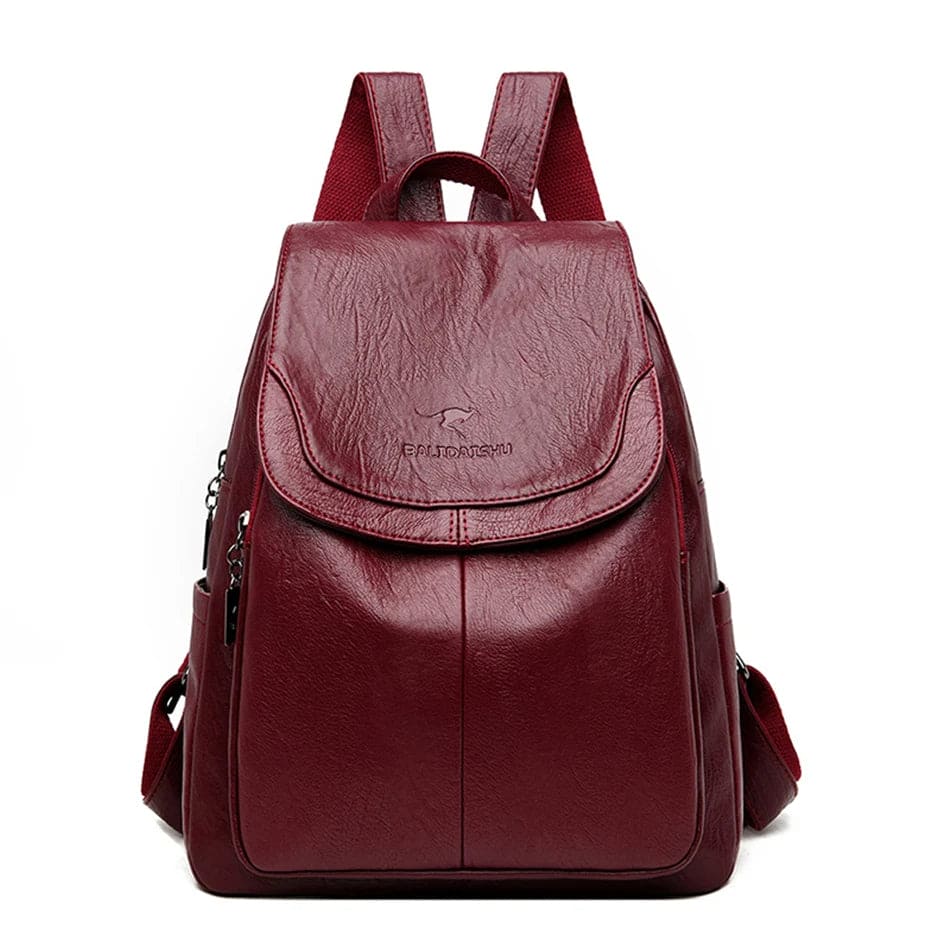 LEDA | LEATHER ANTI-THEFT RUCKSACK