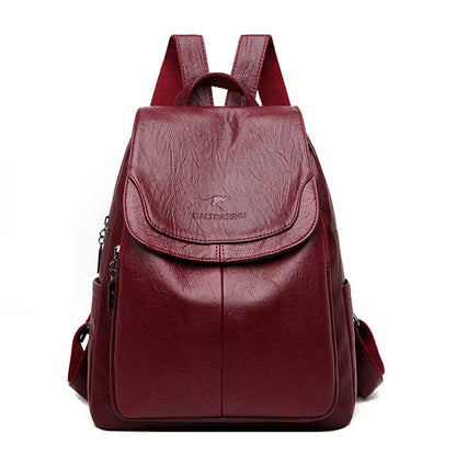 LEDA | LEATHER ANTI-THEFT RUCKSACK