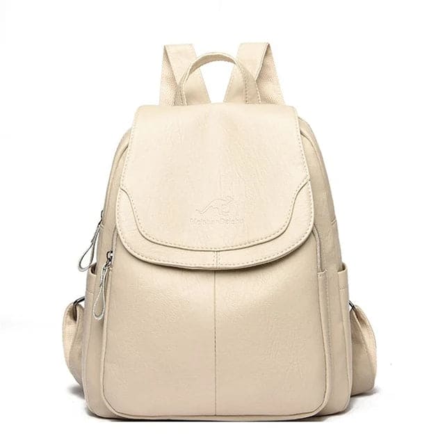 LEDA | LEATHER ANTI-THEFT RUCKSACK