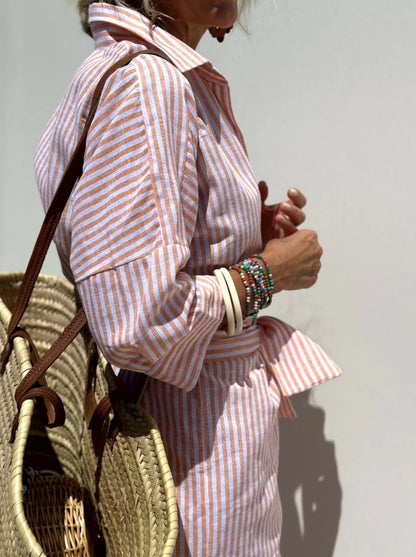 Veronica Stripe: Chic Shirtdress