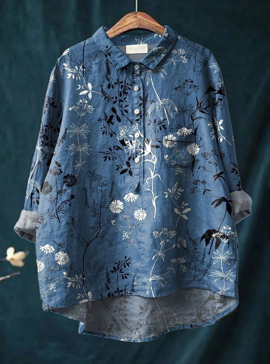 Luxe Floral Cotton Blouse