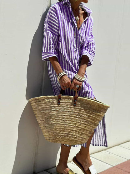 Veronica Stripe: Chic Shirtdress