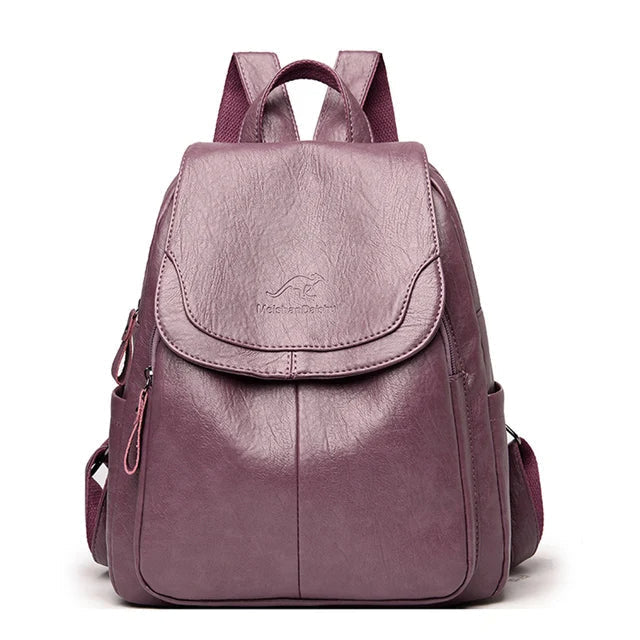 LEDA | LEATHER ANTI-THEFT RUCKSACK