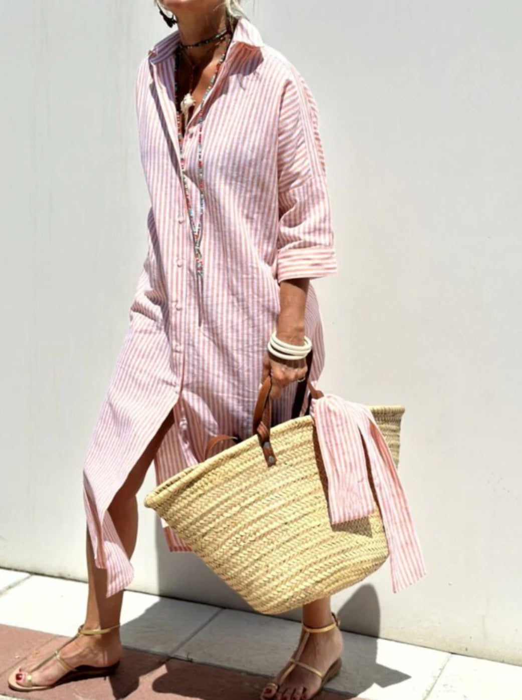 Veronica Stripe: Chic Shirtdress