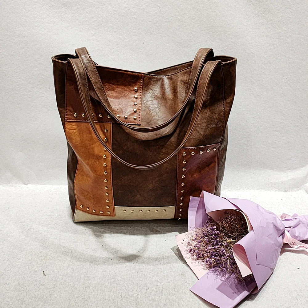 Helga™ vintage patchwork leather bag