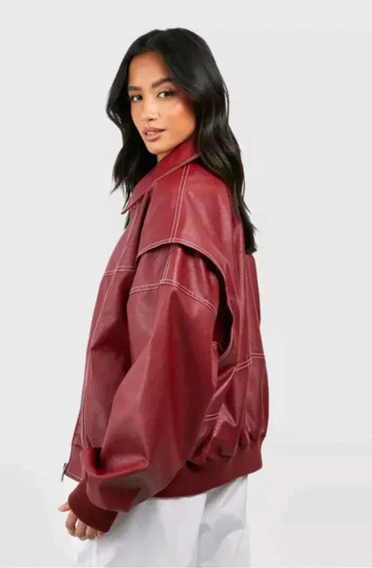 Vera™ Oversized Leather Jacket