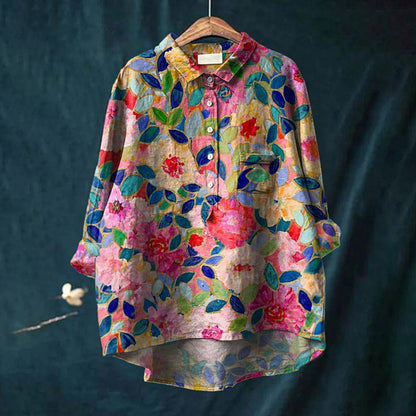 Luxe Floral Cotton Blouse