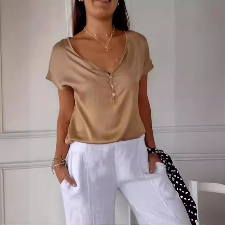 Anna™ Elegant V-Neck Top