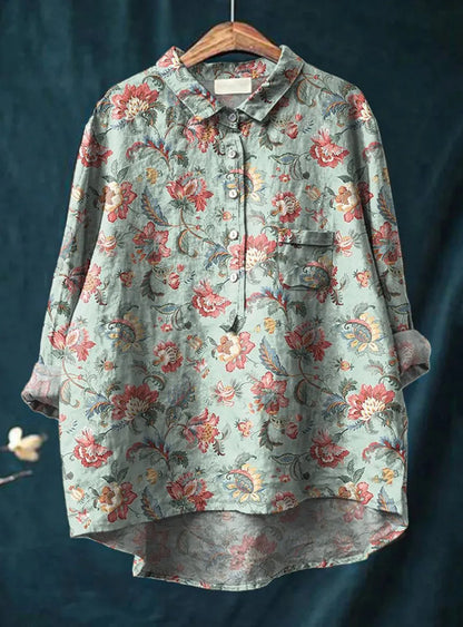 Luxe Floral Cotton Blouse