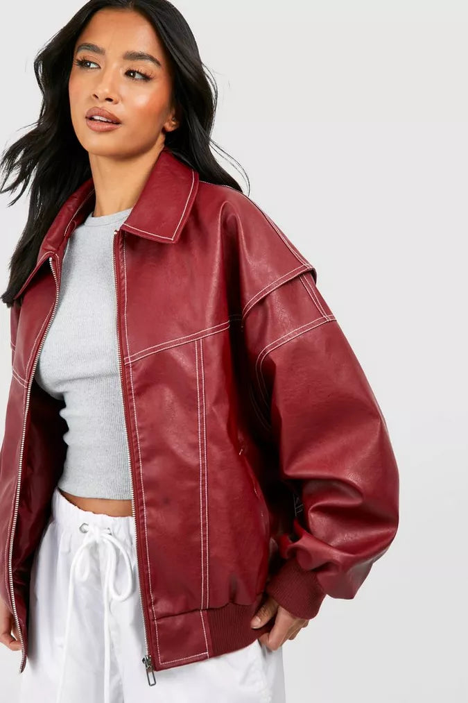 Vera™ Oversized Leather Jacket